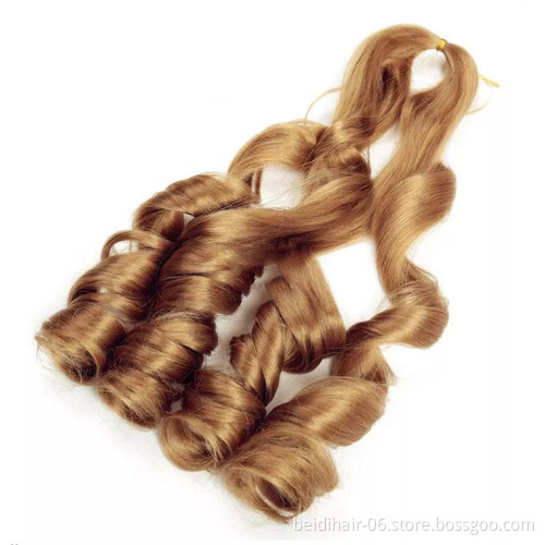 22inch Loose Wave Crochet Hair Braids Big Wave Wavy Crochet Synthetic Braiding Hair Pre-stretched Ponytail Extension